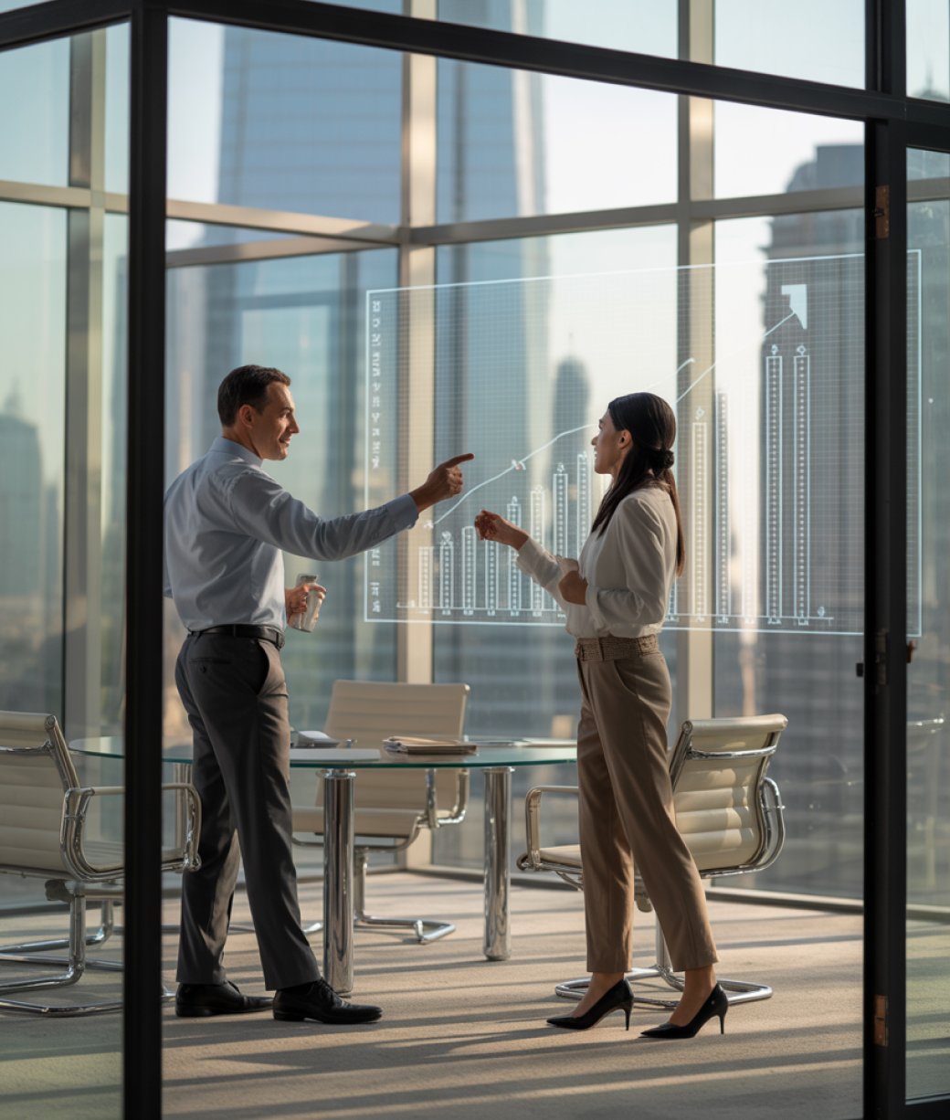 HR consultant meeting client to discuss workforce planning